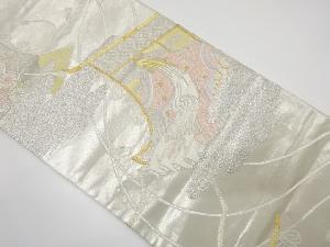 几帳に十二単・菊模様織り出し　袋帯